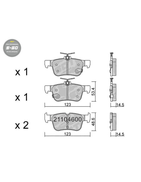 Pastillas De Freno Traseras High Performance S50 Ford Focus Mk4 Kuga Mk3