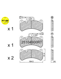 Pastillas de freno delanteras Racing RT66 Alfa Romeo Giulia II 952 2.9 GTA Stelvio Q4 Subaru Impreza GK Ferrari 599 Maserati