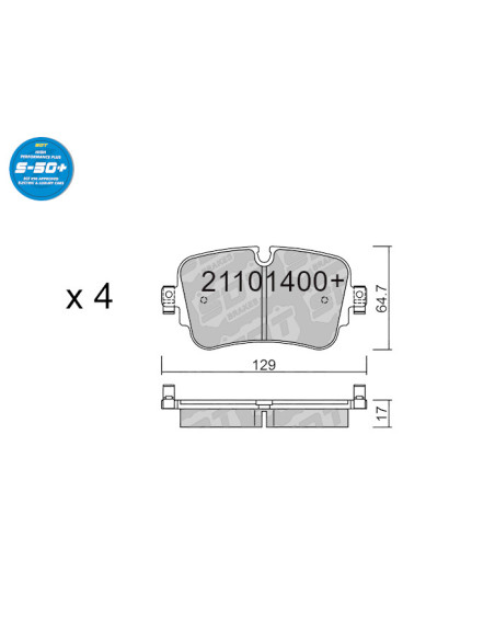 REAR HIGH PERFORMANCE BRAKEPADS PLUS S50+ AUDI A8 4N E-TRON Q7 II 4MB Q8 VW TOUAREG III CR7