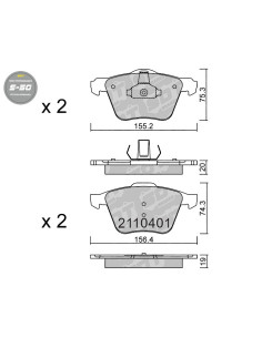 Pastillas De Freno Delanteras High Performance S50 Ford Mondeo Mk3 S-Max Ws Volvo S60 Ii V60 V70 Ii Xc70 Ii