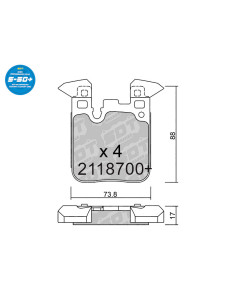 REAR HIGH PERFORMANCE BRAKEPADS S50 BMW M135 M140 M235 M240 M2 M3 M4 PERFORMANCE MSPORT