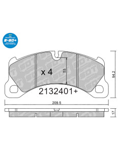 FRONT HIGH PERFORMANCE PLUS S50+ BRAKEPADS PORSCHE CAYENNE 958 / MACAN 95B