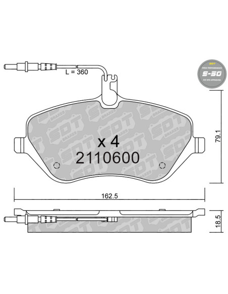 FRONT HIGH PERFORMANCE BRAKEPADS S50 CITROEN C5 C6 PEUGEOT 607