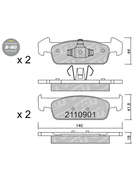 FRONT HIGH PERFORMANCE BRAKEPADS S50 DACIA LOGAN II MCV SANDERO II