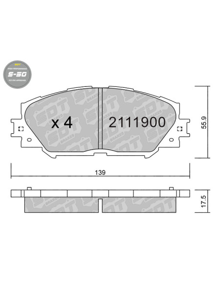 FRONT HIGH PERFORMANCE BRAKEPADS S50 SUBARU TREZIA TOYOTA AURIS RAV4 III URBAN CRUISER VERSO-S YARIS