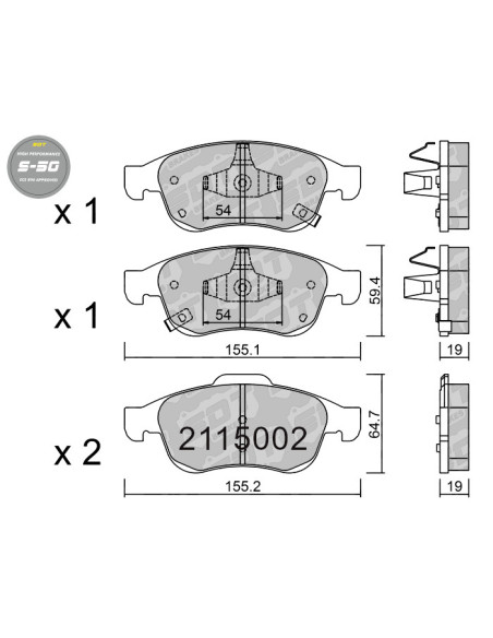 FRONT HIGH PERFORMANCE BRAKEPADS S50 FIAT 500X JEEP RENEGADE