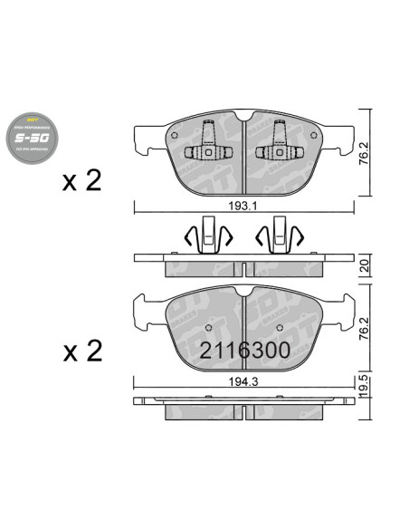 FRONT HIGH PERFORMANCE BRAKEPADS S50 VOLVO XC60