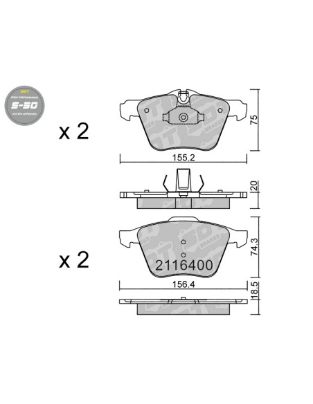 Pastillas De Freno Delanteras High Performance S50 Jaguar S-Type Xf Xj Xk