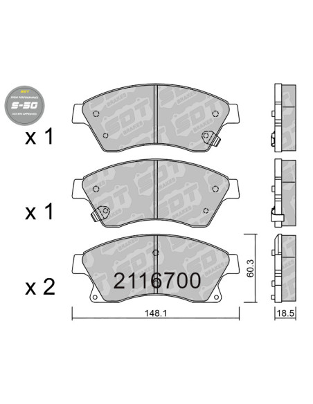 FRONT HIGH PERFORMANCE BRAKEPADS S50 CHEVROLET AVEO CRUZE OPEL ASTRA J