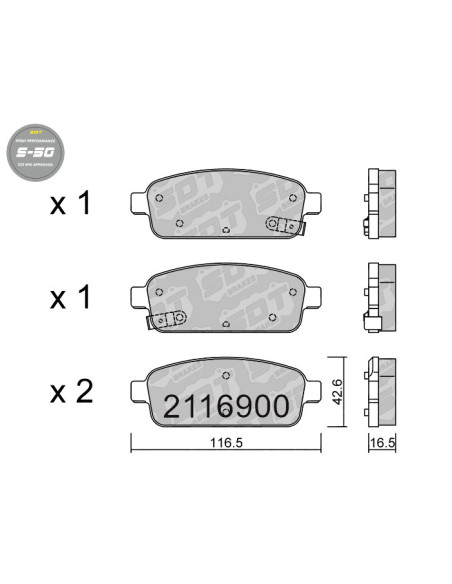 Pastillas De Freno Traseras High Performance S50 Chevrolet Cruze Orlando Trax Opel Astra J Mokka Zafira C