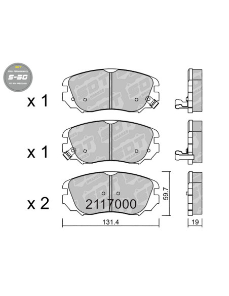 FRONT HIGH PERFORMANCE BRAKEPADS S50 CHEVROLET MALIBU OPEL INSIGNIA A SAAB 9-5 YS3G