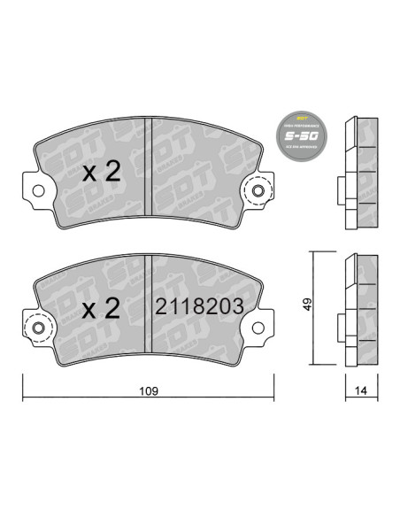 FRONT HIGH PERFORMANCE BRAKEPADS S50 CITROEN FIAT PEUGEOT RENAULT TALBOT