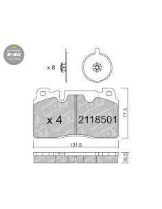 FRONT HIGH PERFORMANCE BRAKEPADS S50 AUDI A6 4G A7 4G Q5 8R PORSCHE MACAN 95B