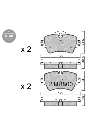 FRONT HIGH PERFORMANCE BRAKEPADS S50 BMW 2 F46 MINI ONE F55 F56 CLUBMAN F54