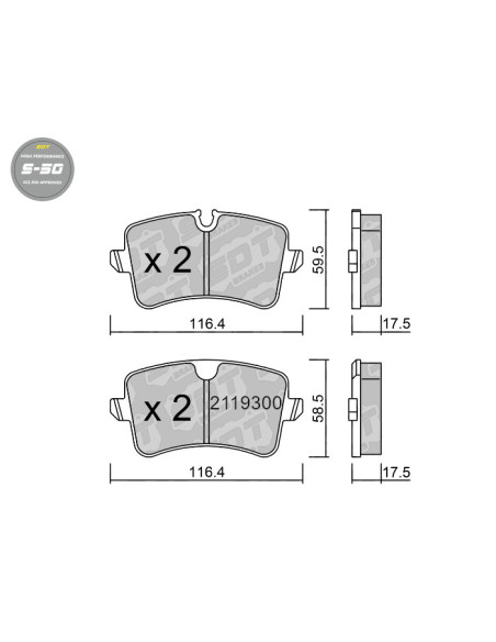 Pastillas De Freno Traseras High Performance S50 Audi A4 B8 A6 4G A7 4G A8 4H Porsche Macan 95B
