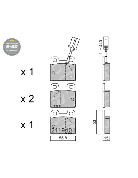 REAR BRAKEPADS HIGH PERFORMANCE S50 ALFA ROMEO 75 90 ALFETTA GIULIETTA GTV