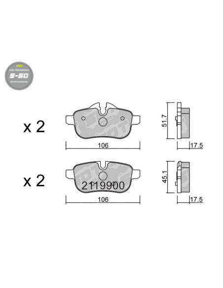 Pastillas De Freno Traseras High Performance S50 Bmw Z4 E89