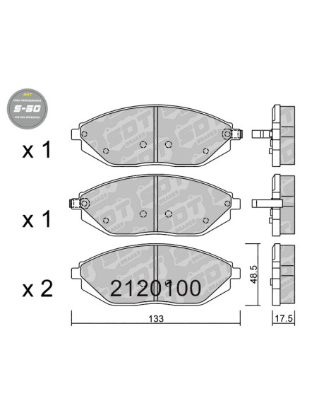 FRONT HIGH PERFORMANCE BRAKEPADS S50 CHEVROLET SPARK M300