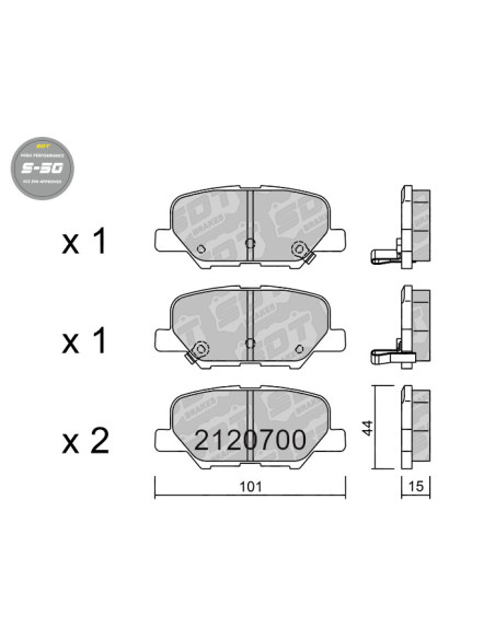 REAR HIGH PERFORMANCE BRAKEPADS S50 CITROEN C4 AIRCROSS MAZDA 6 MITSUBISHI ASX OUTLANDER PEUGEOT 4008