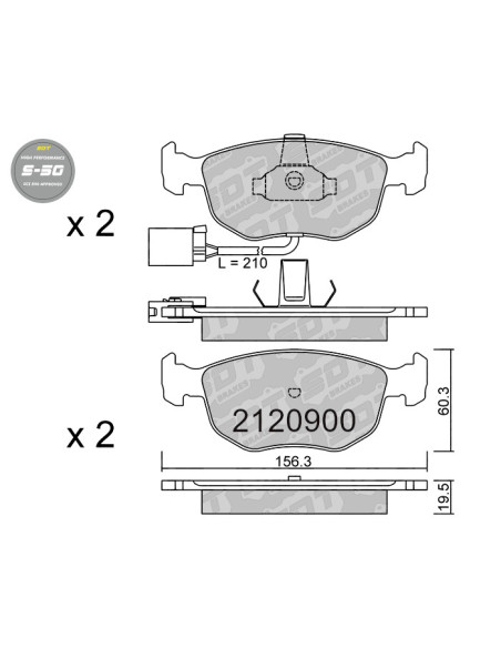 FRONT HIGH PERFORMANCE BRAKEPADS S50 FORD MONDEO SCORPIO