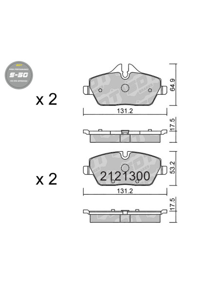FRONT HIGH PERFORMANCE BRAKEPADS S50 BMW 1 E82 E87 MINI ONE R56 R57 R58 R59 F55 F56 CLUBMAN R55