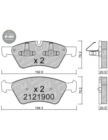 FRONT HIGH PERFORMANCE BRAKEPADS S50...