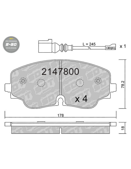 FRONT HIGH PERFORMANCE BRAKEPADS S50 AUDI S3 RS3 8Y VW ARTEON R 3H GOLF VIII R CLUBSPORT TIGUAN R 4 motion 356mm