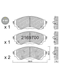 FRONT HIGH PERFORMANCE BRAKEPADS S50 FORD RANGER RAPTOR T7 2.0 BI-TURBO 213CV