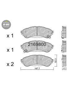 REAR HIGH PERFORMANCE BRAKEPADS S50 FORD RANGER RAPTOR T7 2.0 BI-TURBO 213CV