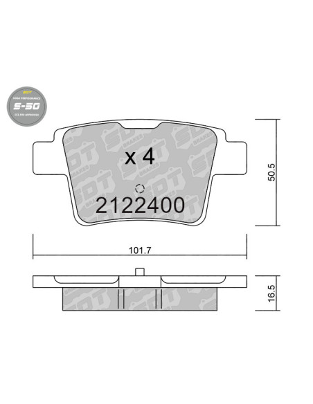 REAR HIGH PERFORMANCE BRAKEPADS S50 FORD MONDEO II JAGUAR X-TYPE CF1