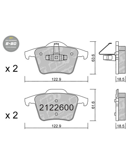 REAR HIGH PERFORMANCE BRAKEPADS S50 VOLVO XC90