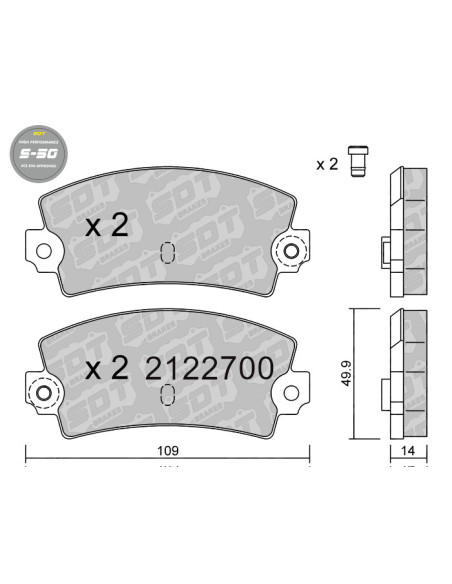 REAR HIGH PERFORMANCE BRAKEPADS S50 LOTUS ESPRIT RENAULT ALPINE TALBOT MATRA