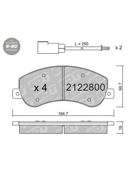 Pastillas De Freno Delanteras High Performance S50 Ford Transit Vw Amarok