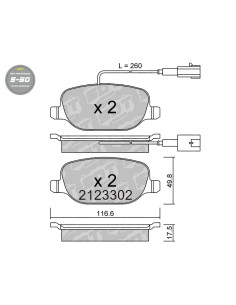 REAR HIGH PERFORMANCE BRAKEPADS S50 ALFA ROMEO 4C 159 BRERA SPIDER LANCIA DELTA THESIS