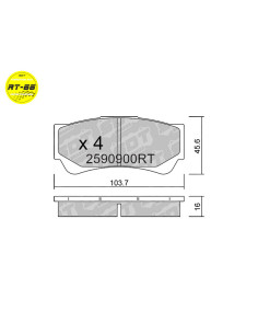 Pastillas De Freno Racing Rt66 Dallara Formula F3 F4 F308 F312 F317 07.A262.20 B10 Family Xa6.S0.01/04