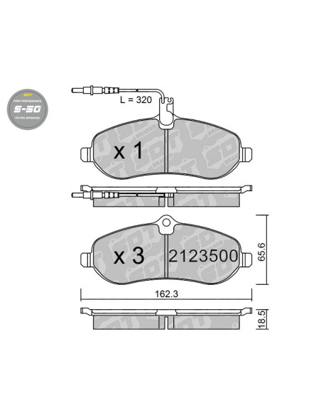 FRONT HIGH PERFORMANCE BRAKEPADS S50 CITROEN JUMPY FIAT SCUDO PEUGEOT EXPERT TOYOTA PROACE