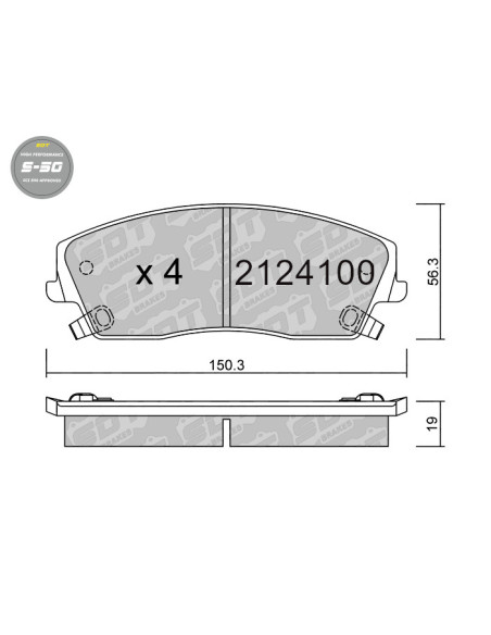 Pastillas De Freno Delanteras High Performance S50 Chrysler 300C
