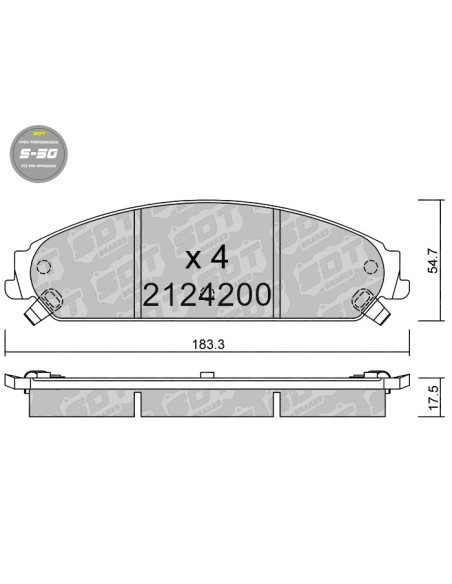Pastillas De Freno Delanteras High Performance S50 Chrysler 300C Lancia Thema