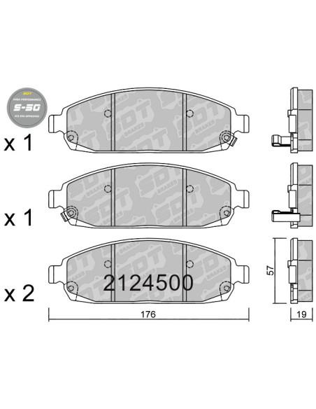FRONT HIGH PERFORMANCE BRAKEPADS S50 JEEP COMMANDER XK GRAND CHEROKEE WH