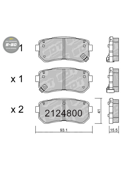 Pastillas De Freno Traseras High Performance S50 Hyundai Accent I20 Ix20 I30 Ix35 Tucson Kia Ceed Picanto Pro Ceed Sportage
