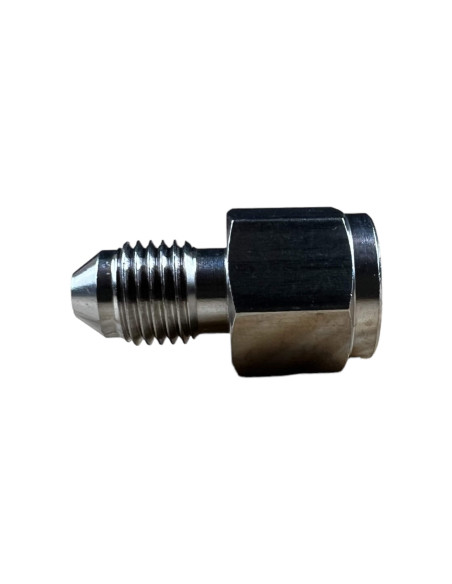 Stainless steel fitting brake adaptor male 3/8” X 24 UNF to female 10x100 (Convex - convave)