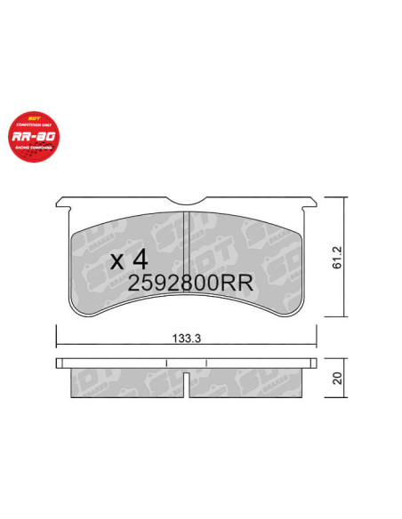 RACING BRAKEPADS RR80 AP RACING CP8350 - WILLWOOD BILLET SUPERLITE 4 FIXED BRIDGE 7420