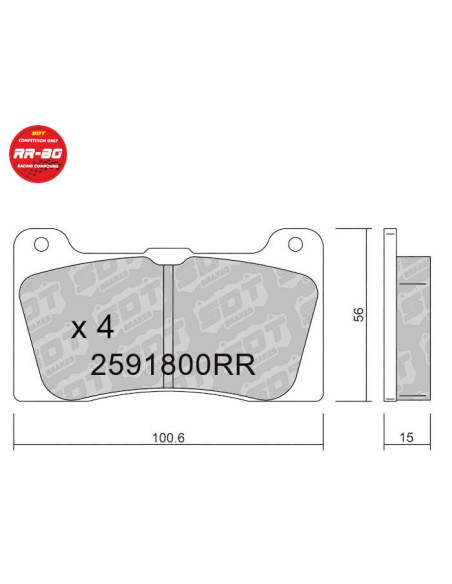 Pastillas de freno racing RR80 Willwood 7816 Dynalite Dynapro (15mm) FRP3148 DP4039R HB542.600