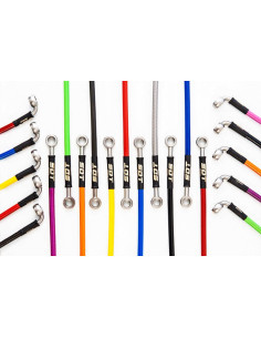 SET 4 METALLIC BRAKE LINES R19 16V (NO ABS) 2