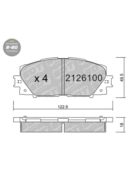 FRONT HIGH PERFORMANCE BRAKEPADS S50 TOYOTA YARIS