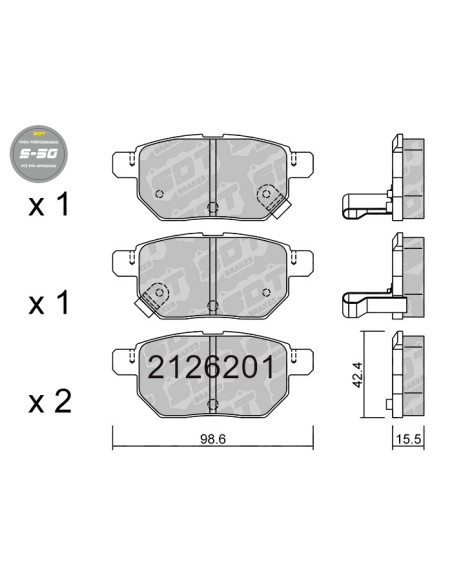 REAR HIGH PERFORMANCE BRAKEPADS S50 LEXUS CT TOYOTA PRIUS ZVW30 ZVW35