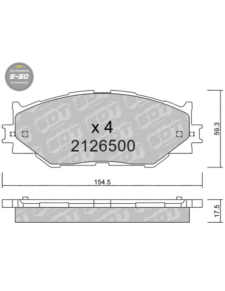 FRONT HIGH PERFORMANCE BRAKEPADS S50 LEXUS IS II III