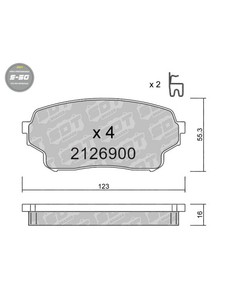 FRONT HIGH PERFORMANCE BRAKEPADS S50 SUZUKI GRAND VITARA