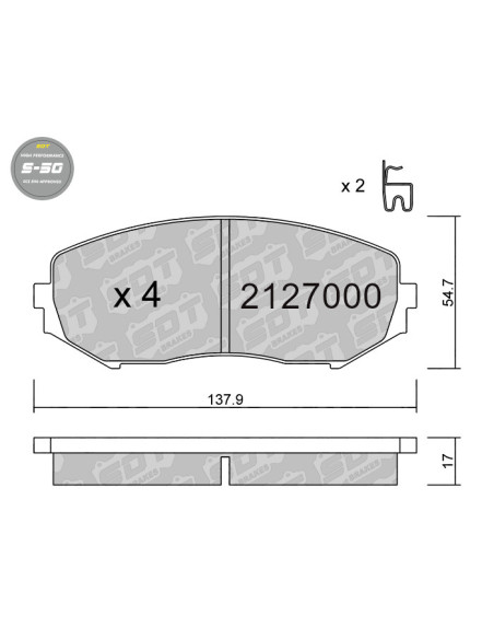 Pastillas De Freno Delanteras High Performance S50 Suzuki Grand Vitara