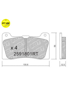RT66 RACING BRAKEPADS WILLWOOD 7812 DYNALITE DYNAPRO (12,5MM) FRP3149 HB542.490